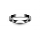 18ct White Gold Chamfered Edge Wedding Ring