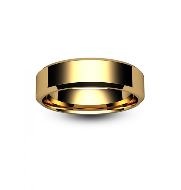 18ct Rose Gold Chamfered Edge Wedding Ring