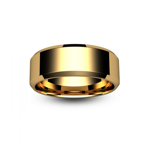 18ct Rose Gold Chamfered Edge Wedding Ring
