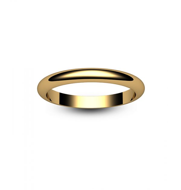 18ct Rose Gold D Shape Wedding Ring