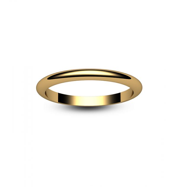 18ct Rose Gold D Shape Wedding Ring