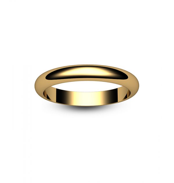 18ct Rose Gold D Shape Wedding Ring