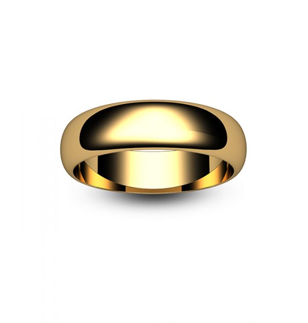 18ct Rose Gold D Shape Wedding Ring
