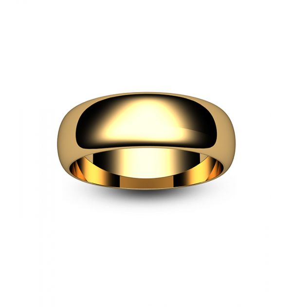 18ct Rose Gold D Shape Wedding Ring