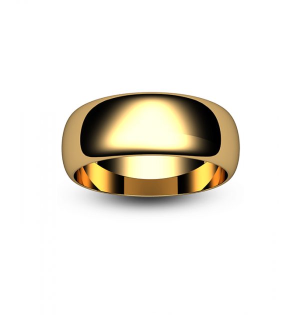 18ct Rose Gold D Shape Wedding Ring