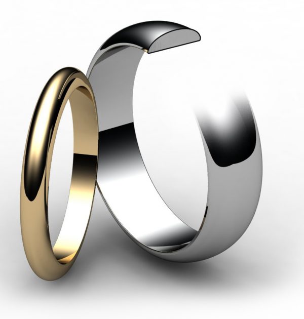 18ct Rose Gold D Shape Wedding Ring