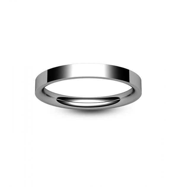 Platinum Flat Court Wedding Ring