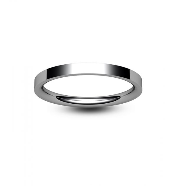Platinum Flat Court Wedding Ring