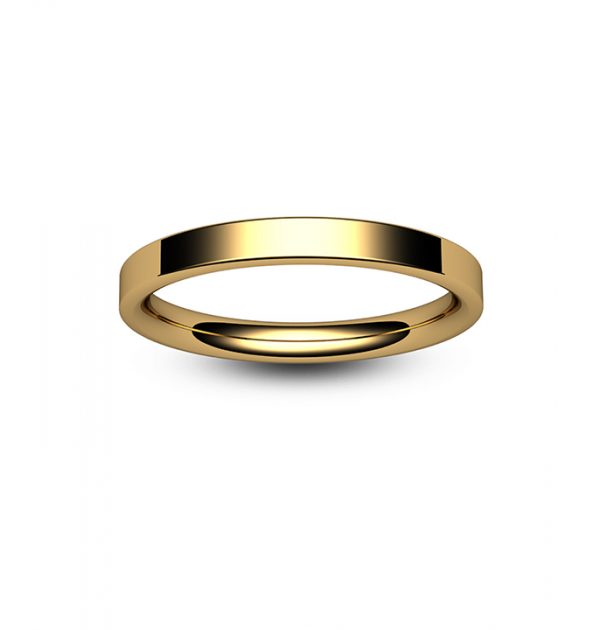 18ct Rose Gold Modern Flat Court Wedding Ring