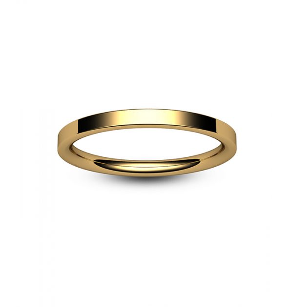 18ct Rose Gold Modern Flat Court Wedding Ring