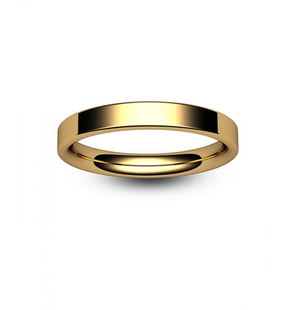 18ct Rose Gold Modern Flat Court Wedding Ring