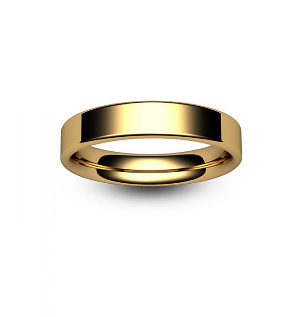 18ct Rose Gold Modern Flat Court Wedding Ring