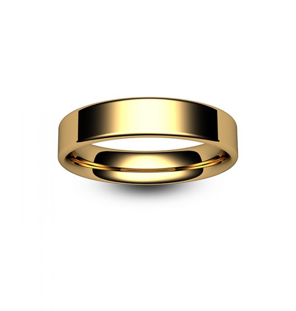 18ct Rose Gold Modern Flat Court Wedding Ring