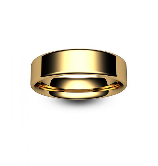 18ct Rose Gold Modern Flat Court Wedding Ring