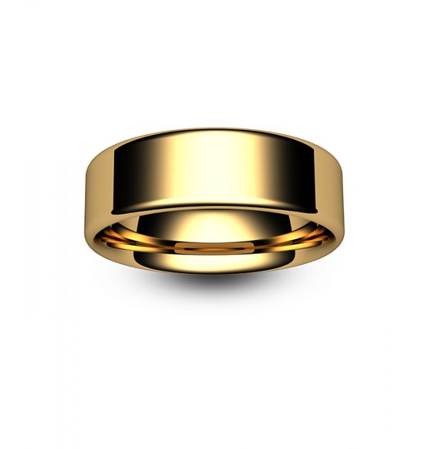 18ct Rose Gold Modern Flat Court Wedding Ring